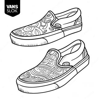 Vans Slip-On Shoes Coloring Page | Vans coloring page