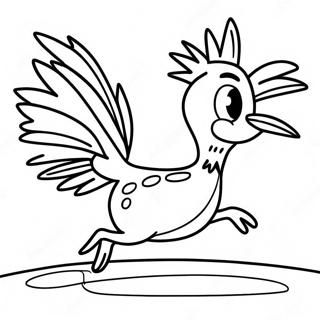 Speedy Roadrunner Running Coloring Page | Roadrunner coloring page