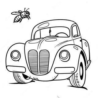 Bumblebee Car Coloring Page | Bumblebee Car coloring page