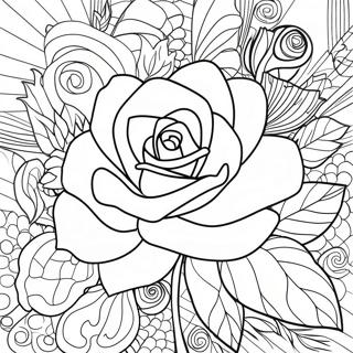 Heart Rose Coloring Page | Heart Rose coloring page
