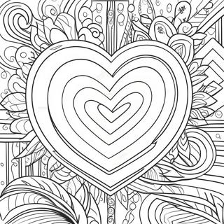 Rose Heart Adult Coloring Page | Rose Heart for Adults coloring page