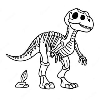 Dinosaur Skeleton Coloring Page | Dinosaur Skeleton coloring page