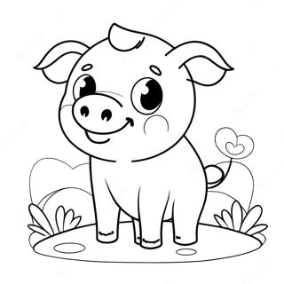 Cute Pig Coloring Page | Cute Pig coloring page