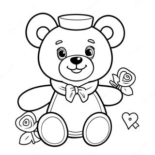 Cute Build a Bear with Accessories Coloring Page | Build a Bear coloring page