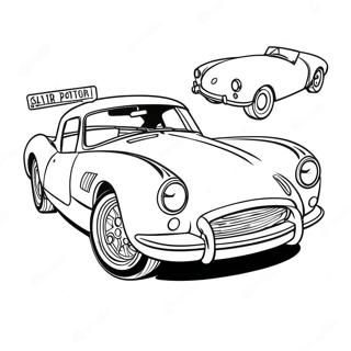 Vintage Sports Car Coloring Page | Car for Adults coloring page
