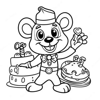 Chuck E Cheese Birthday Party Coloring Page | Chuck E Cheese coloring page