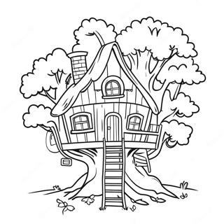 Magic Treehouse Adventure Coloring Page | Magic Treehouses coloring page
