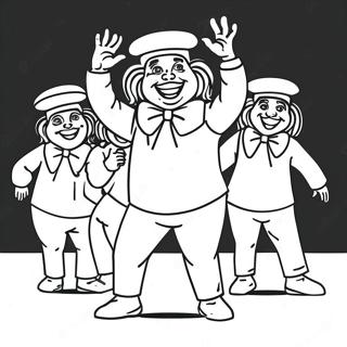 Cheerful Oompa Loompa Dancing Coloring Page | Oompa Loompa coloring page