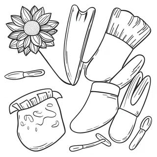 Gardening Tools Coloring Page | Gardening coloring page