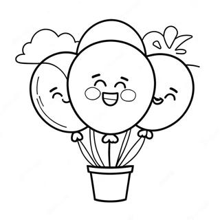 NabNab with Colorful Balloons Coloring Page | NabNab coloring page