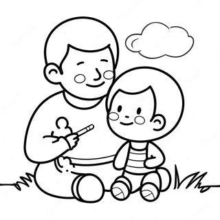 Cute Father and Child Coloring Page | Feliz Dia del Padre coloring page