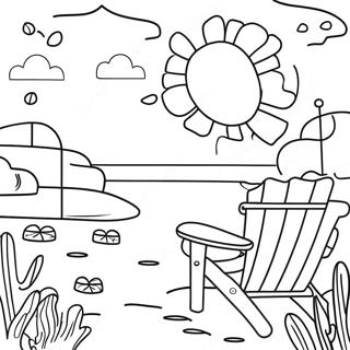 Goodbye Summer Sunset Coloring Page | Goodbye Summer coloring page