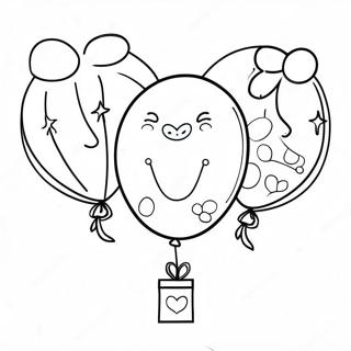 Happy Birthday Auntie Balloon Coloring Page | Happy Birthday Auntie coloring page