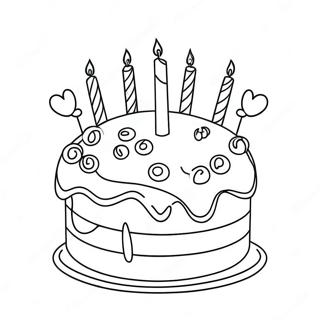 Happy Birthday Auntie Cake Coloring Page | Happy Birthday Auntie coloring page