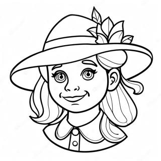 Girl Leprechaun with Colorful Hat Coloring Page | Girl Leprechaun coloring page
