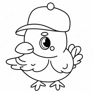 Cute Pigeon with a Hat Coloring Page | The Pigeon coloring page