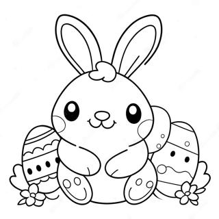 Cute Easter Squishmallow Bunny Coloring Page | Easter Squishmallow coloring page