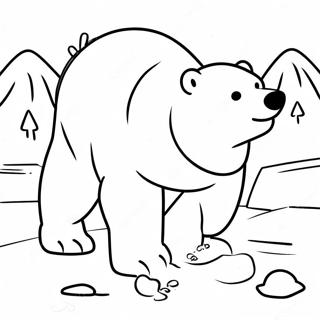 Eisbär, der im Schnee spielt Ausmalbild | Eisbär Was Hörst Du Ausmalbild