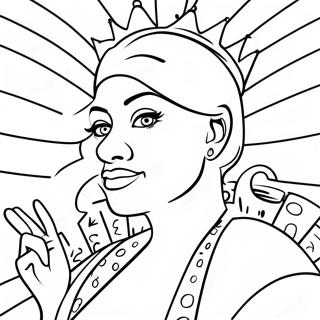Queen Graffiti Gangster Coloring Page | Queen Graffiti Gangster coloring page