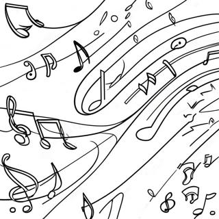 Colorful Music Notes Dance Coloring Page | Music Note Sheet coloring page