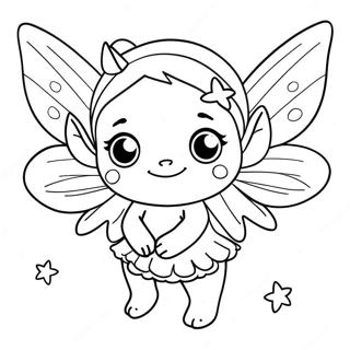Cute Pixie with Sparkling Wings Coloring Page | Pixie coloring page