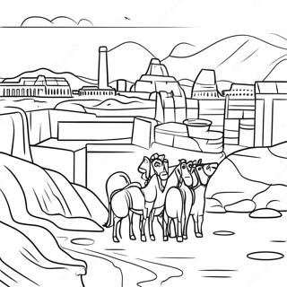 Mesopotamia Sumerian City Coloring Page | Mesopotamia coloring page