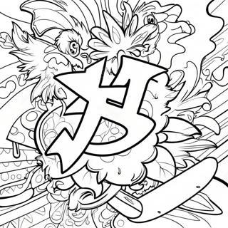 Thrasher Skateboard Logo Coloring Page | Thrasher Skateboard coloring page