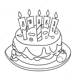 Happy Birthday Sister Cake Coloring Page | Happy Birthday Sister coloring page