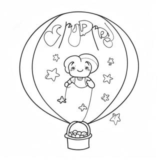 Happy Birthday Sister Balloon Coloring Page | Happy Birthday Sister coloring page