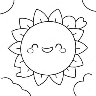 Cheerful Sunshine Coloring Page | Easy Positive coloring page
