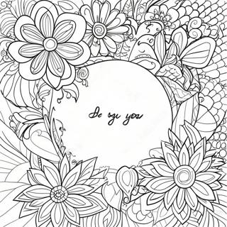 Be You Inspirational Quote Coloring Page | Be You coloring page