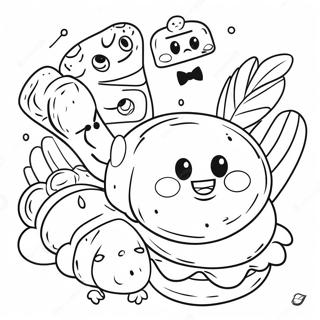 Funny Bread Characters Coloring Page | Bread Barbershop coloring page