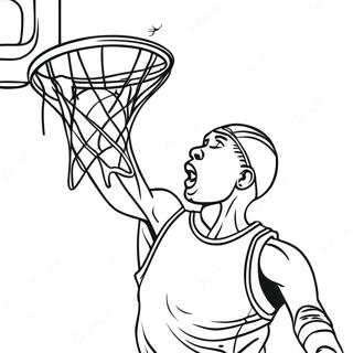 Basketball Player Dunking Coloring Page | NBA Logo coloring page