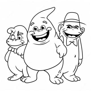 Grimace with Friends Coloring Page | Grimace coloring page