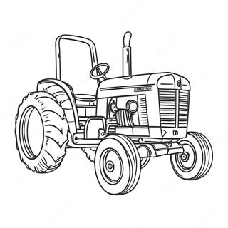 Vintage Pulling Tractor Coloring Page | Pulling Tractor coloring page