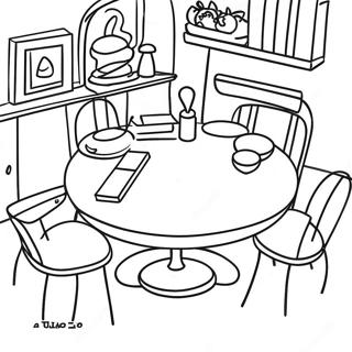 Colorful Lalo Table Scene Coloring Page | Lalo Table coloring page