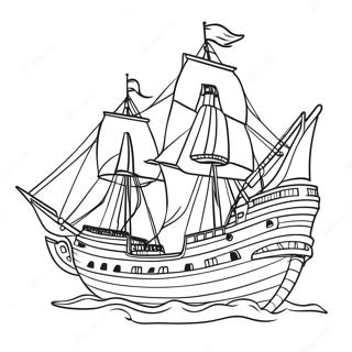 Mayflower Ship Coloring Page | Mayflower coloring page