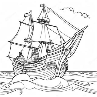 Historic Mayflower Journey Coloring Page | Mayflower coloring page