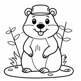 Cute Canadian Beaver Coloring Page | Canada coloring page