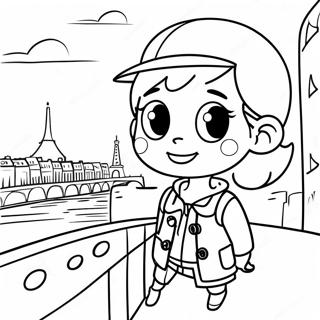 Adventurous Marinette in Paris Coloring Page | Marinette Miraculous coloring page