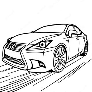 Lexus Car in Motion Coloring Page | Lexus coloring page