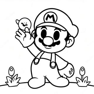 Mario Valentine's Day Coloring Page | Mario Valentines coloring page