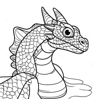 Realistisk Vattendrake med Fjäll Färgläggningssida | Vattendrake Realistisk drake målarbild