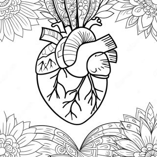 Detailed Heart Anatomy Coloring Page | Heart Anatomy coloring page