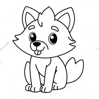 Kawaii Cute Wolf Coloring Page | Kawaii Cute Wolf coloring page