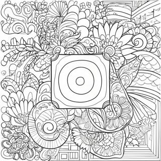 Square Coloring Page with Fun Patterns | Square coloring page