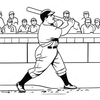 Babe Ruth Classic Swing Coloring Page | Babe Ruth coloring page