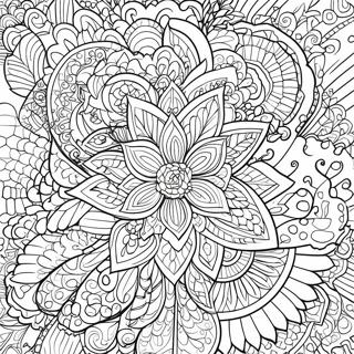 Detailed Floral Mandala Coloring Page | Hard Flower coloring page