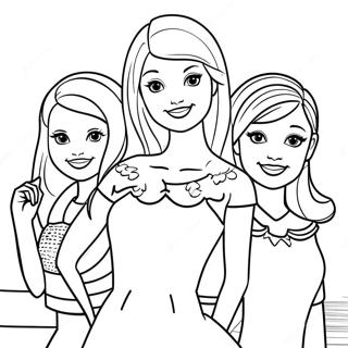 Barbie Skipper with Friends Coloring Page | Barbie Skipper coloring page