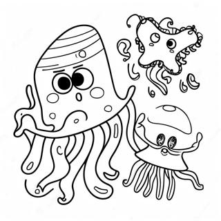 SpongeBob Jellyfish Coloring Page | SpongeBob Jellyfish coloring page